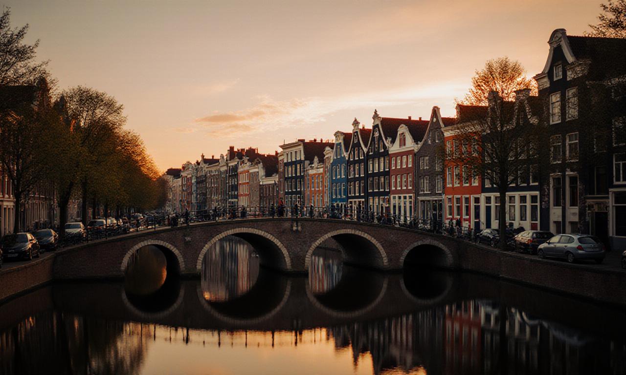 Klassieke Nederlandse gracht met historische architectuur
